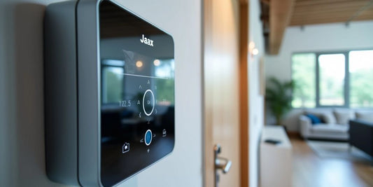 Moderne Ajax Systems alarmsysteem aan de muur.