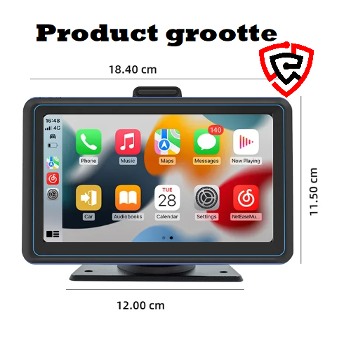 CarPlay beeldscherm 7-inch Draadloze Multimedia Videospeler Touchscreen en Achteruitrijcamera als optie