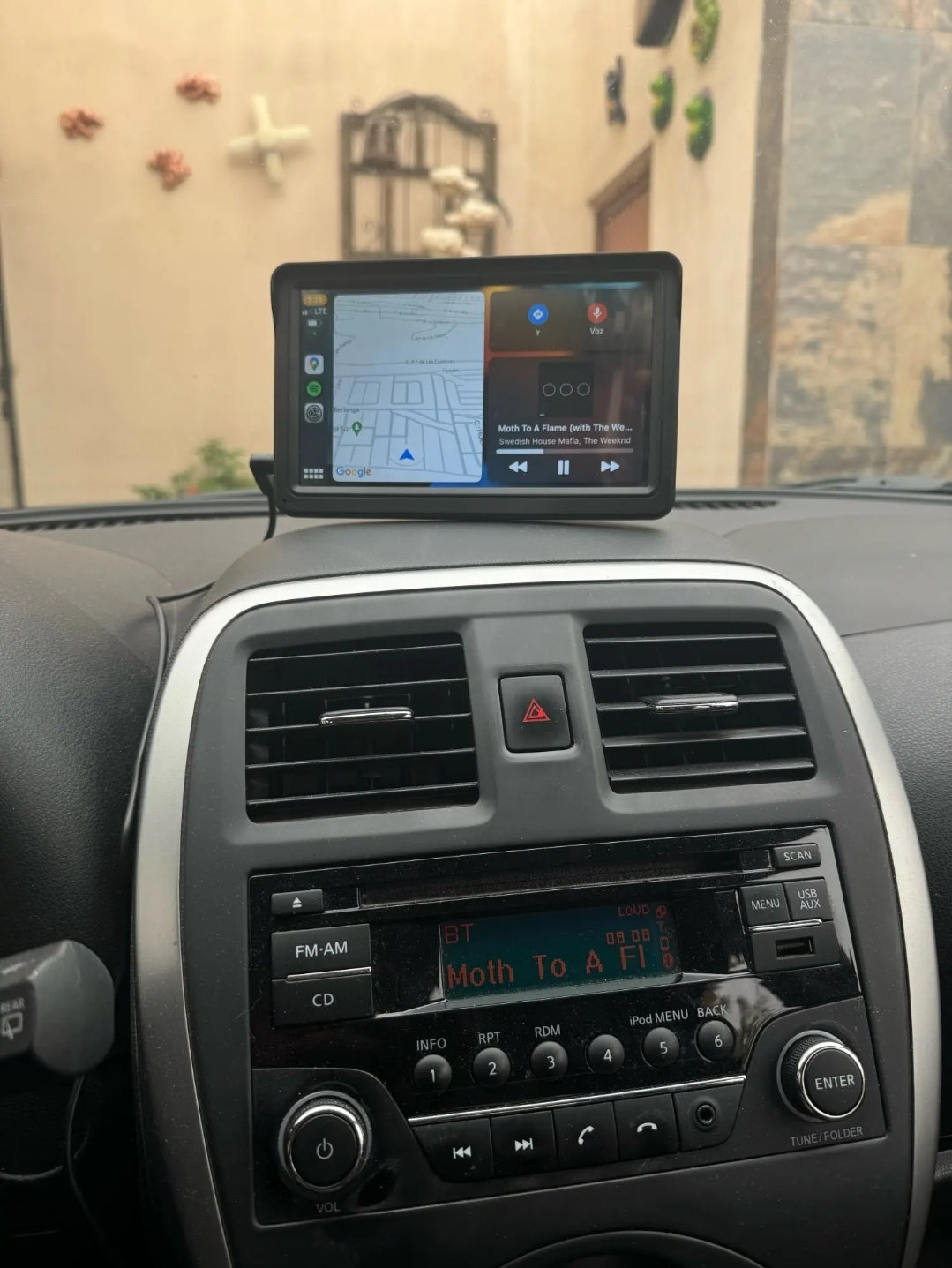 CarPlay beeldscherm 7-inch Draadloze Multimedia Videospeler Touchscreen en Achteruitrijcamera als optie