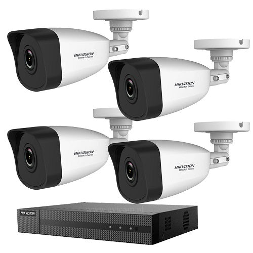 Kopie van Hikvision camera set | NVP en IP met Poe 4 maal bullet Beveiligingcamera set