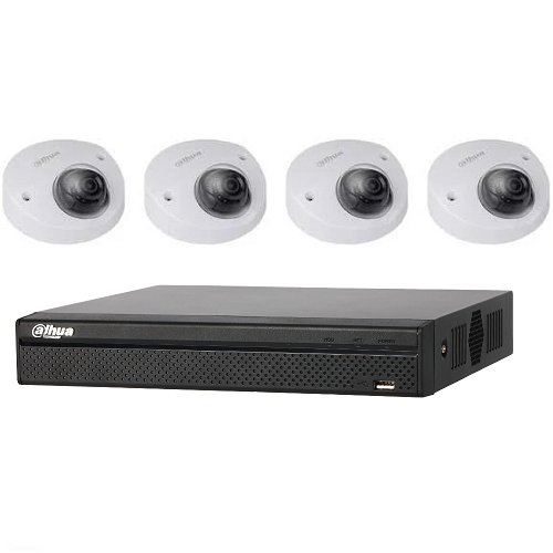 Dahua camera set | NVP en IP met Poe 4 maal minidome Beveiligingcamera set
