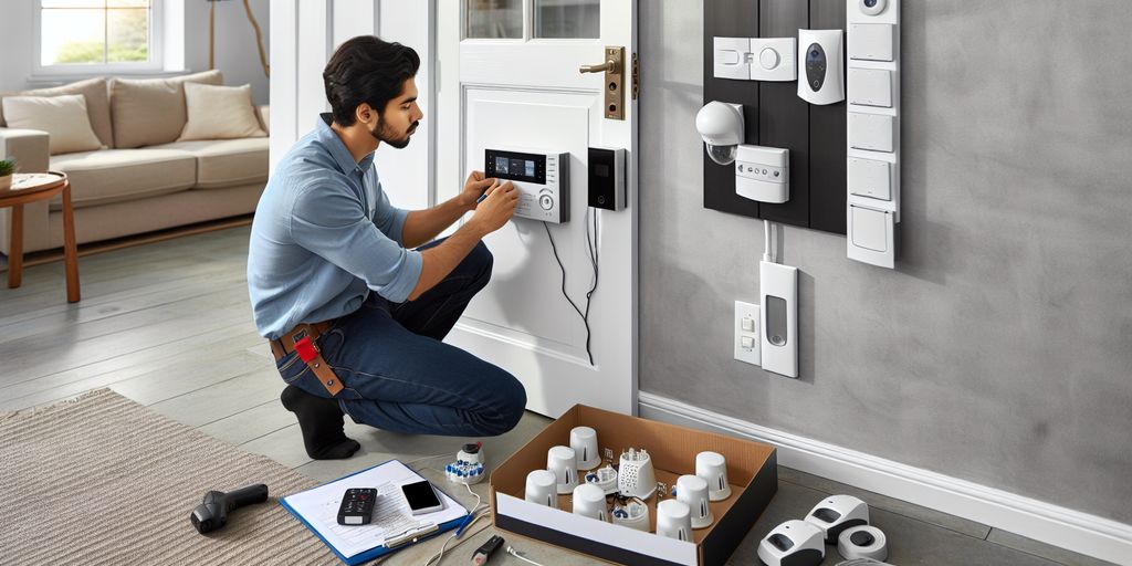 professional security system installation in home environment